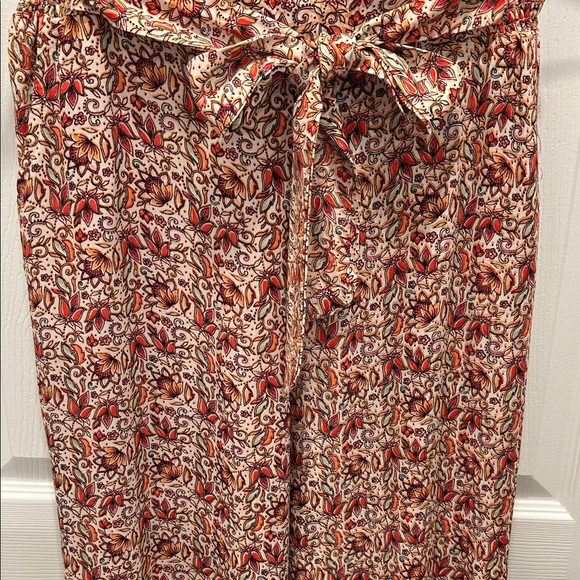 Angie Red and Cream Wide Leg Pants - Picture 3 of 5